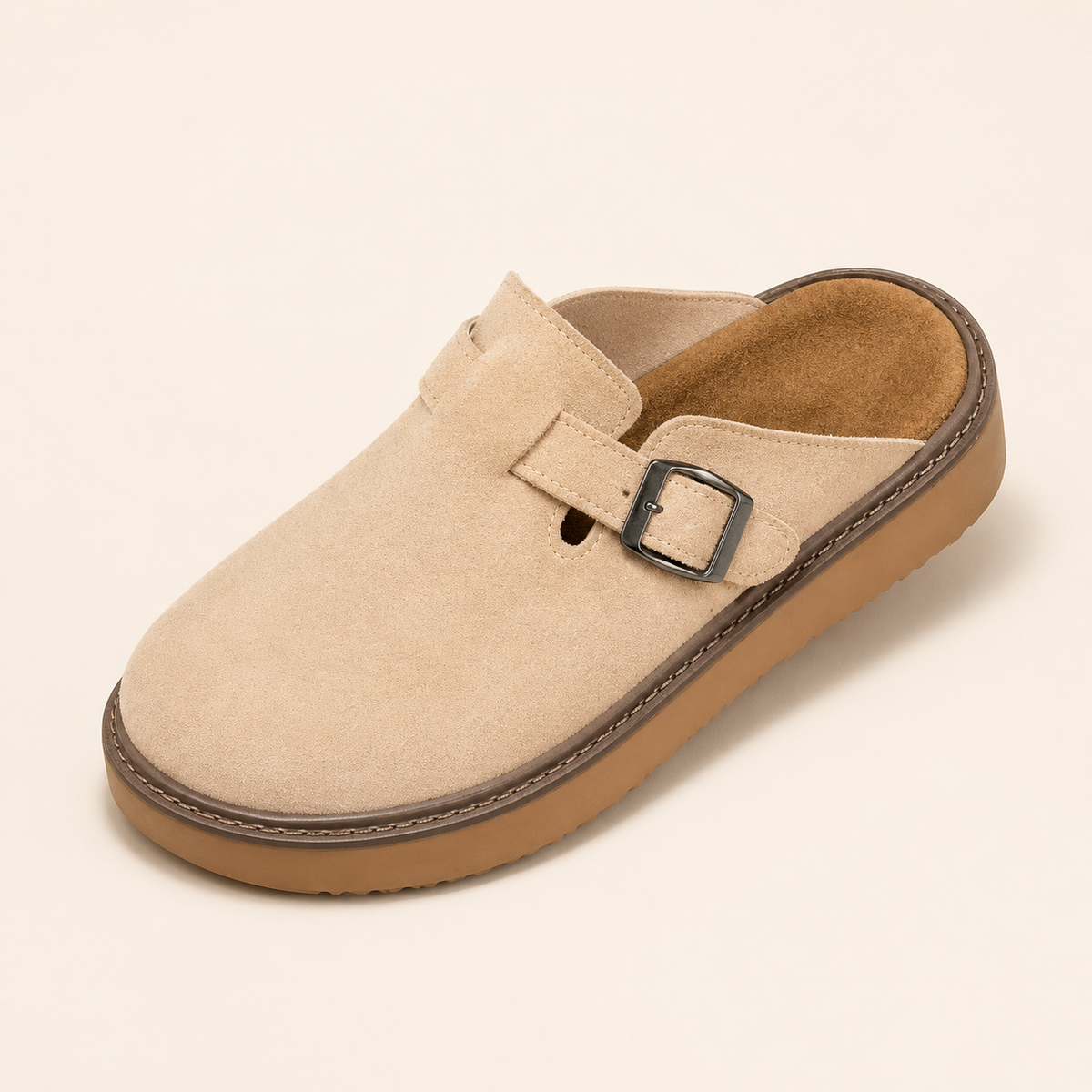 Soft Buckle Comfort Mules