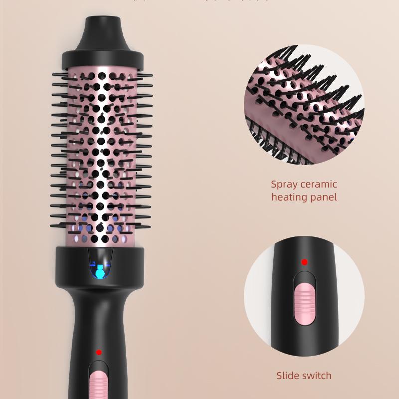 Negative Ion Fluffy Styling Brush — Volumising Hot Brush for Curls, Waves & Blowouts