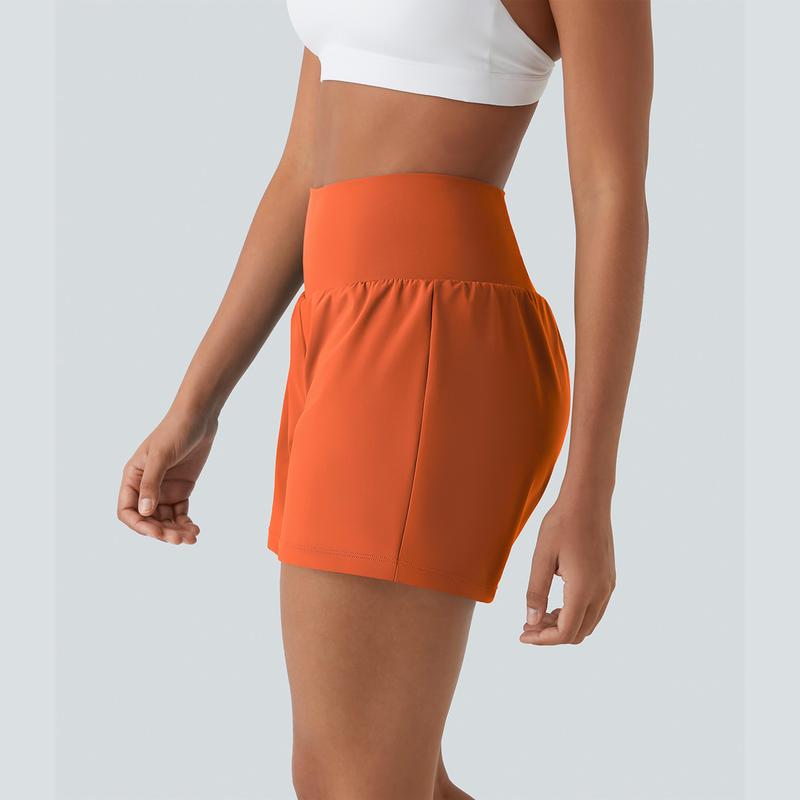 High-Waist Active Shorts with Pockets