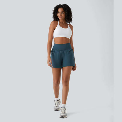 High-Waist Active Shorts with Pockets
