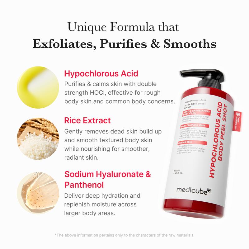 medicube Smooth & Clear Body Care Set – 5-Step Exfoliating & Brightening Routine with Kojic Acid