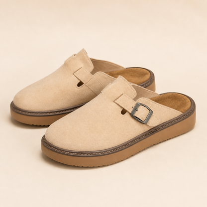 Soft Buckle Comfort Mules