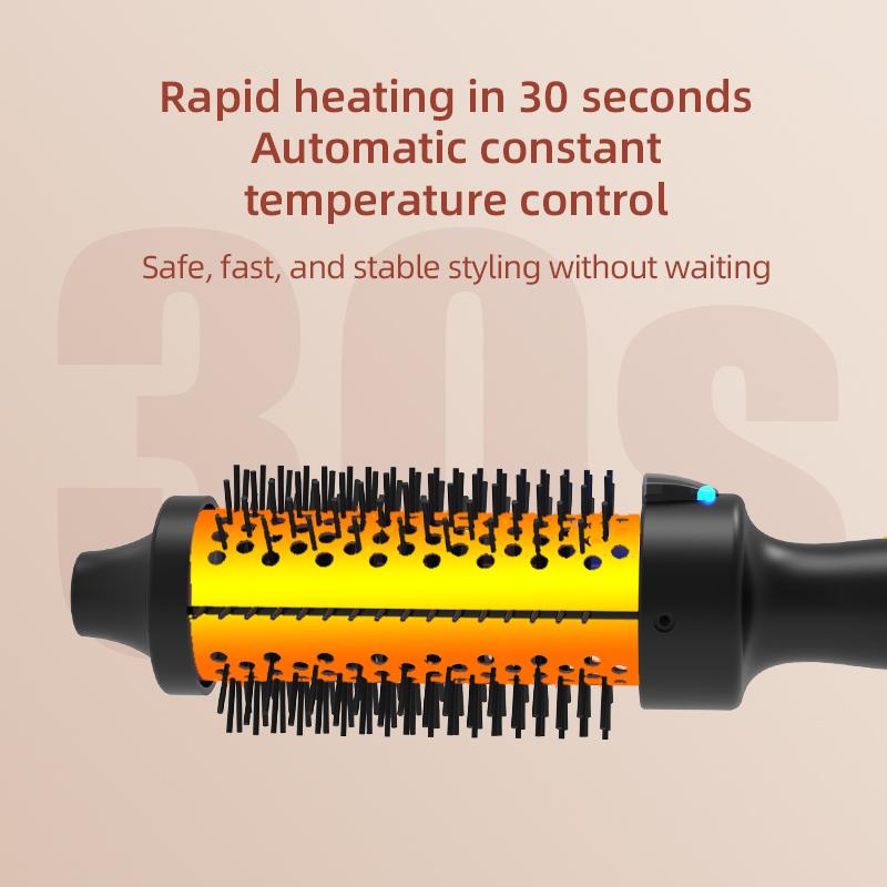 Negative Ion Fluffy Styling Brush — Volumising Hot Brush for Curls, Waves & Blowouts