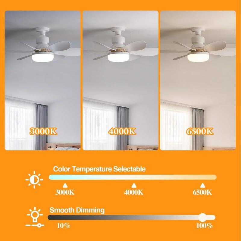40W LED Ceiling Fan with Light & Remote — E27 Socket, 3 Speeds, Free B22 Converter