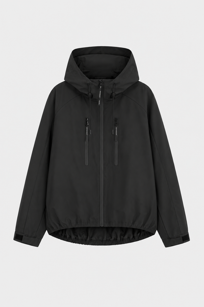 Oversized Bubble Hem Rain Jacket — Waterproof, Hooded & Lightweight | UK 8–22