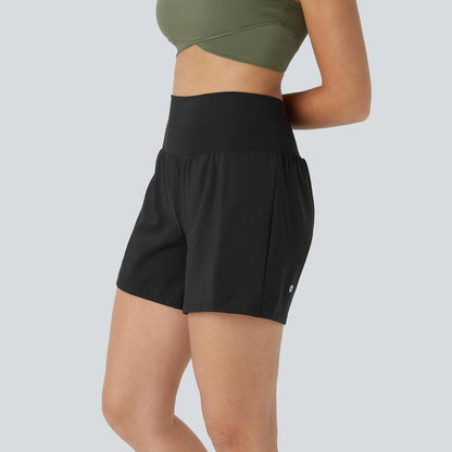 High-Waist Active Shorts with Pockets