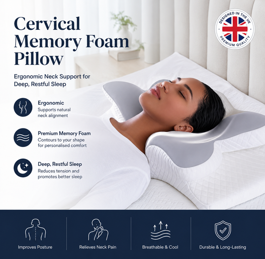 Cervical Memory Foam Pillow — Ergonomic Neck Support for Deep, Restful Sleep