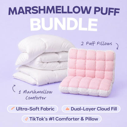 MarshMellow Comforter + 2 Cooling Puff Pillows - image 1
