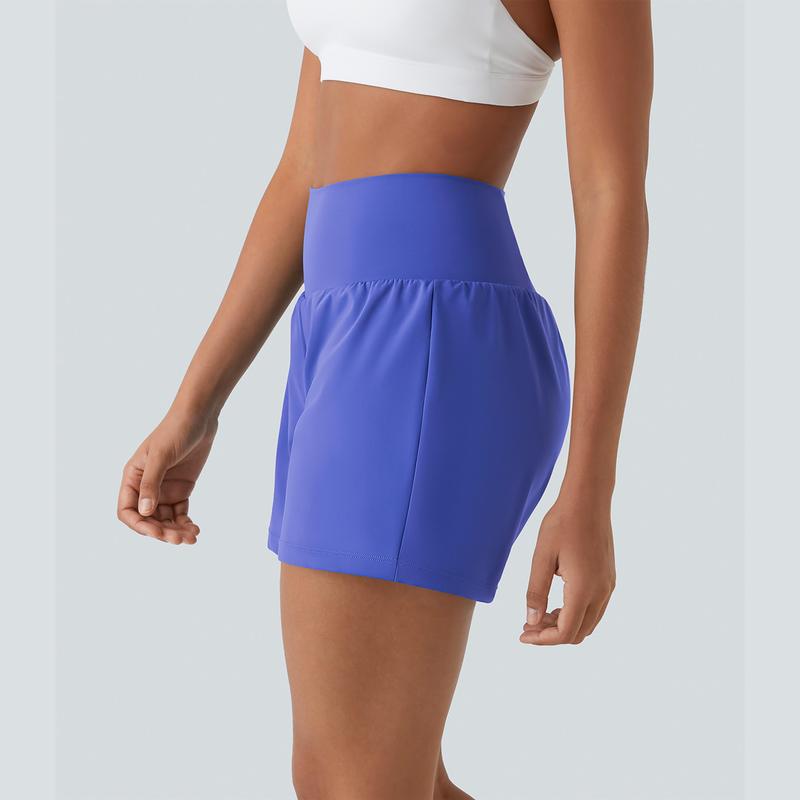 High-Waist Active Shorts with Pockets