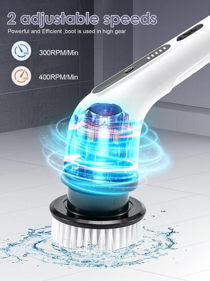 Cordless Electric Spin Scrubber – 9-in-1 Bathroom Cleaning Brush
